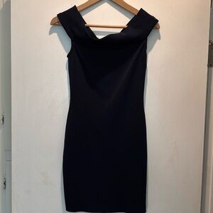 Bec & Bridge Navy Off the Shoulder Dress